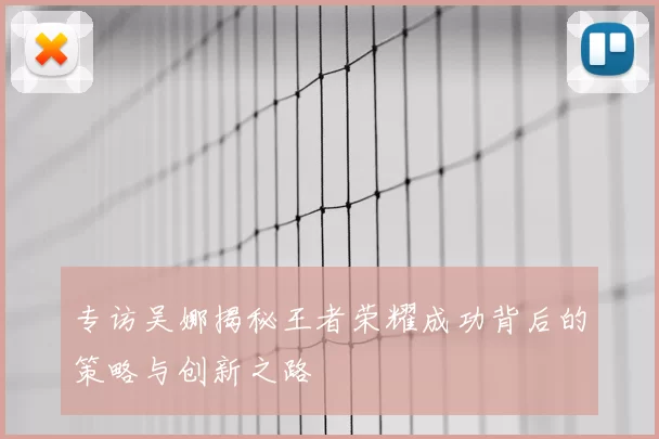 专访吴娜揭秘王者荣耀成功背后的策略与创新之路