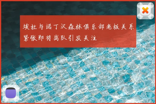 埃杜与诺丁汉森林俱乐部老板关系紧张即将离队引发关注